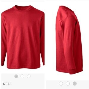 Soffe red long sleeve crew neck cotton tshirt